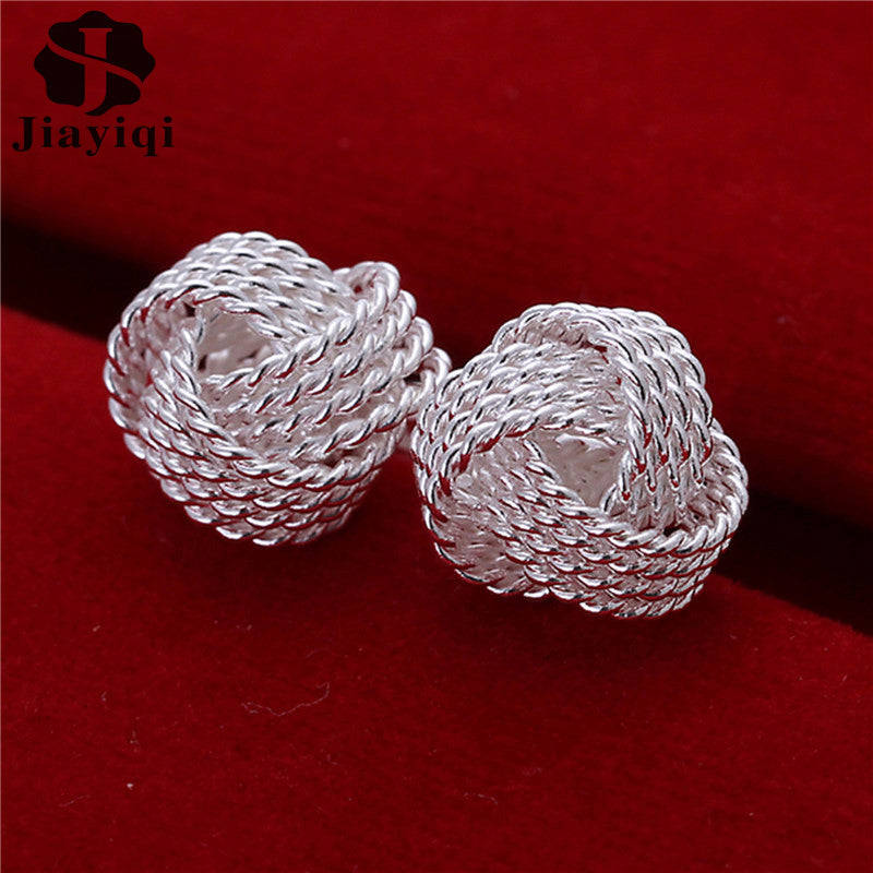 Fashion Silver Ball Stud Earrings for Women - Trendy Jewelry Gift