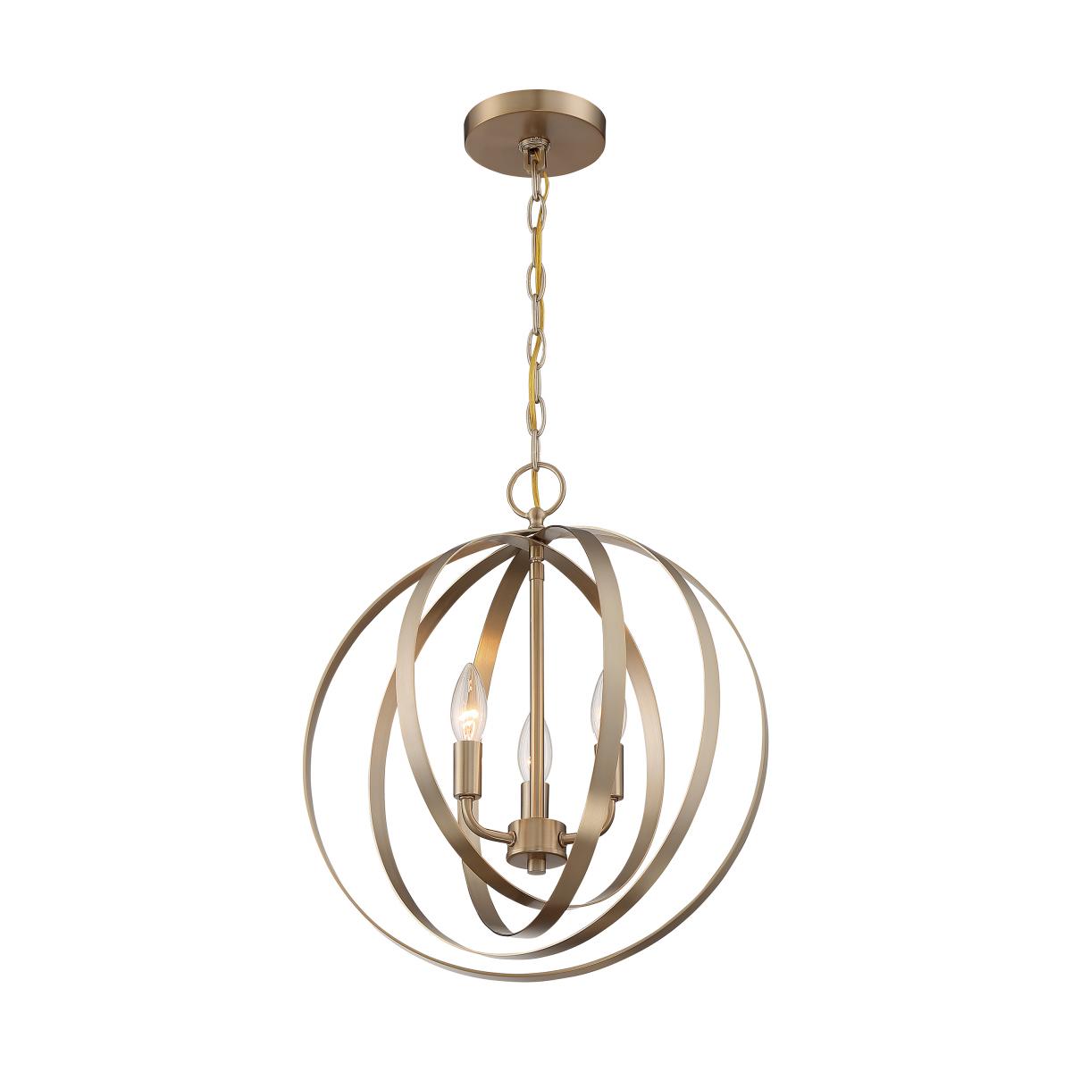 Pendleton 3LT Pendant - 3 Light Pendant with Burnished Brass Finish