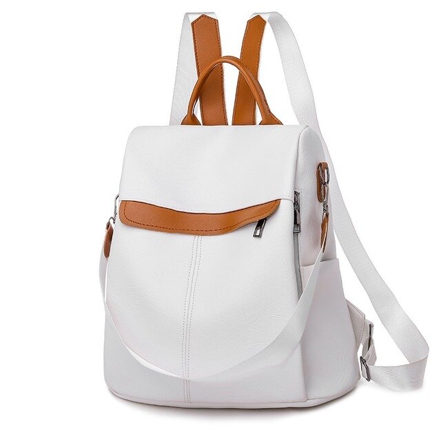 Large Capacity PU Leather School Bag and Travel Backpack by Innovato Design