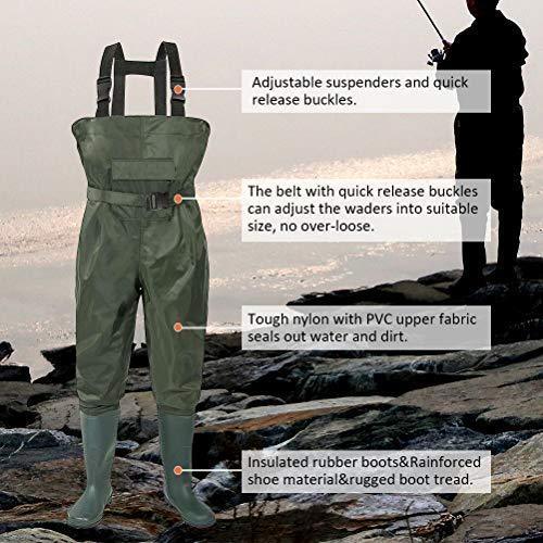 Kingdom Chest Waders Waterproof - Hunting & Fishing Waders with Neoprene Boots
