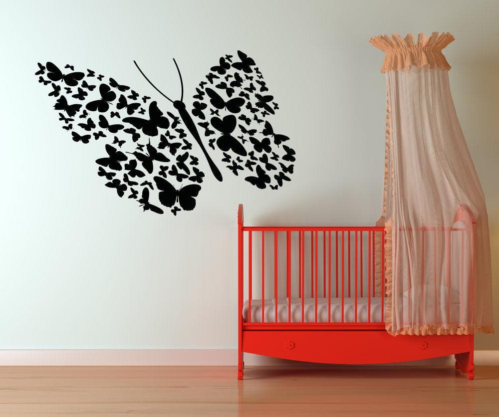 Vinyl Wall Decal Sticker Many Butterflies #OS_AA1335
