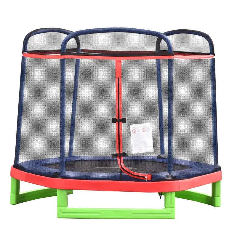 Outsunny 7FT Kids Trampoline with Safety Net - Durable Indoor/Outdoor Bouncer for Fun Exercise