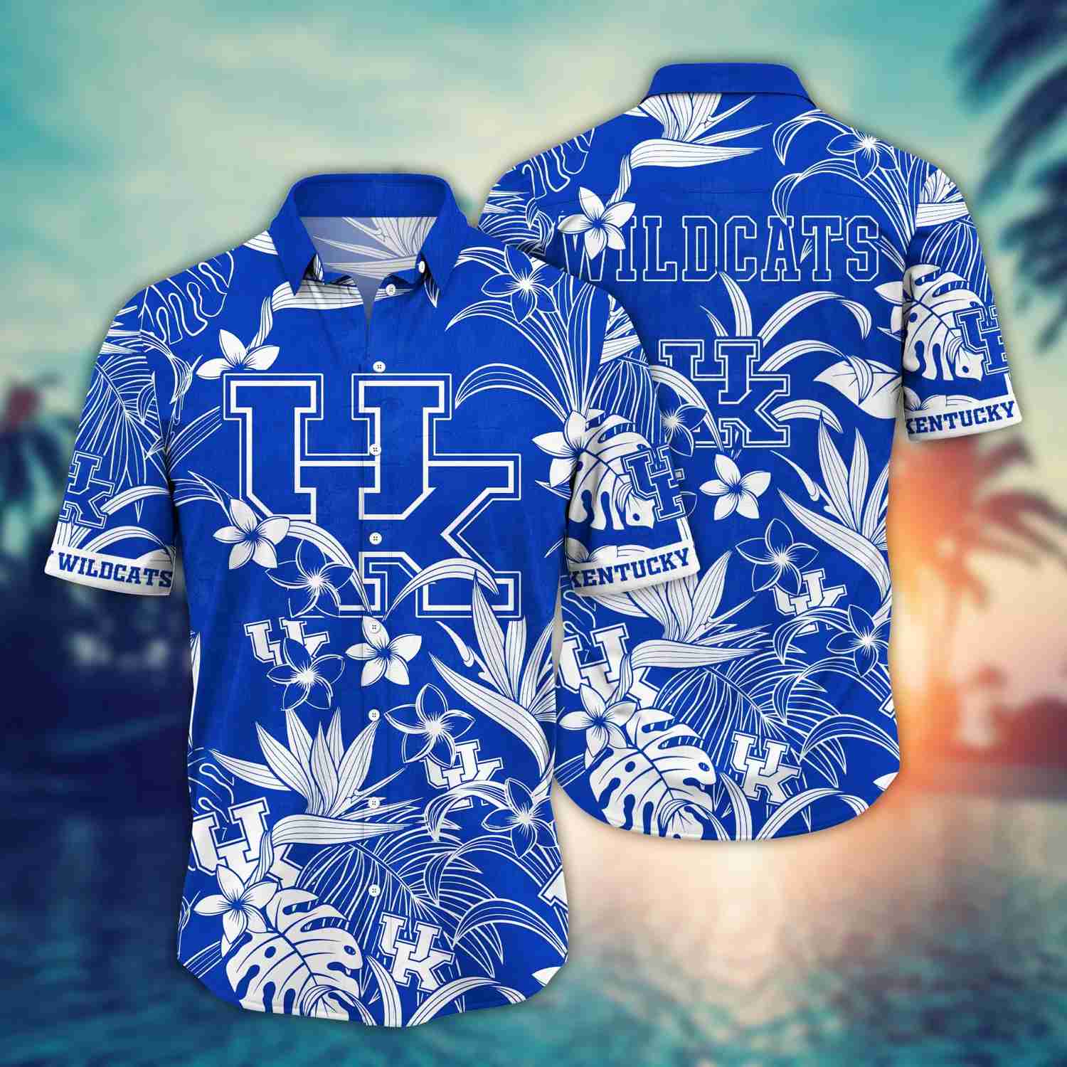 Kentucky Wildcats Hawaiian Shirt - Tropical Flower Design