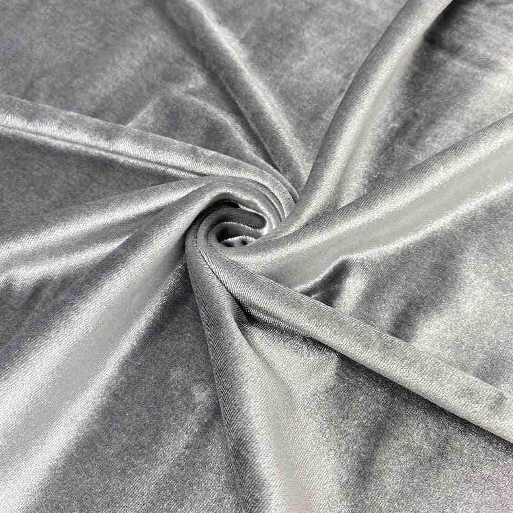 Stretch Velvet Fabric - Silver - 60" Wide for Sewing, Apparel & Crafts
