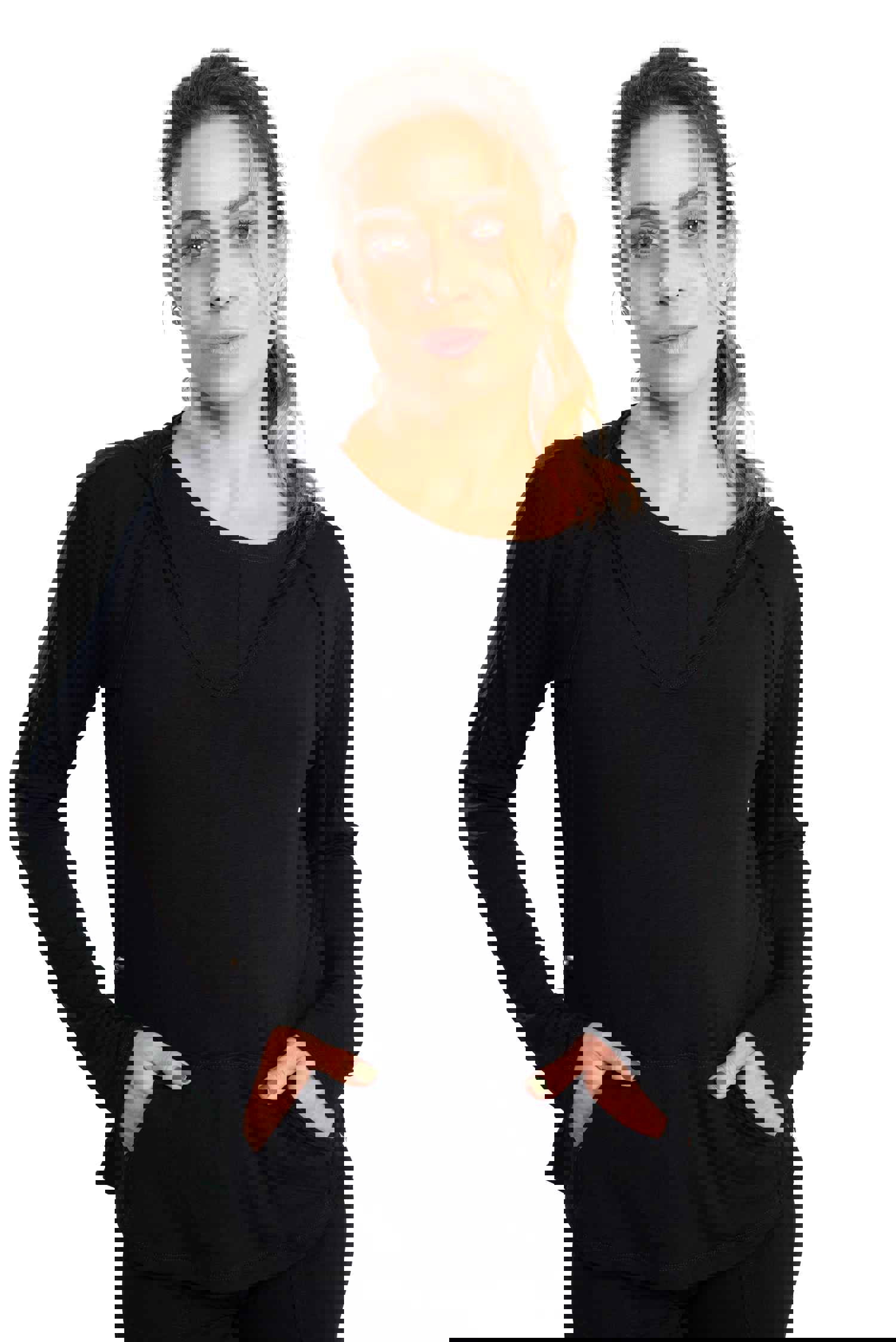 Black Fleece Viscose Hoodie - Comfy & Warm