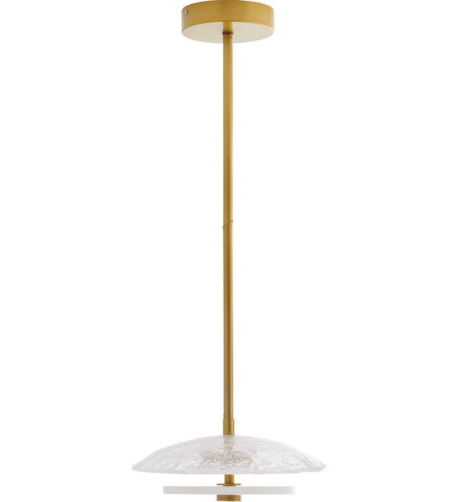Mohegan Pendant - Adjustable Height Clear Seedy Slump Glass Shade with Antique Brass Iron Pipe
