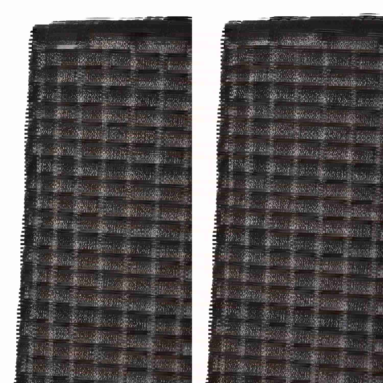 TOPMAX Outdoor Patio PE Wicker 5-Piece Counter Height Dining Table Set with Umbrella Hole and 4 Foldable Chairs, Brown