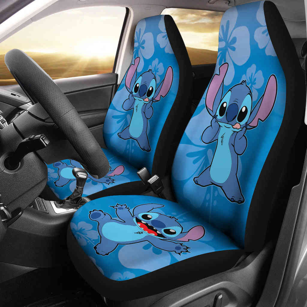 Stitch Car Seat Covers with Hawaii Flowers Design
