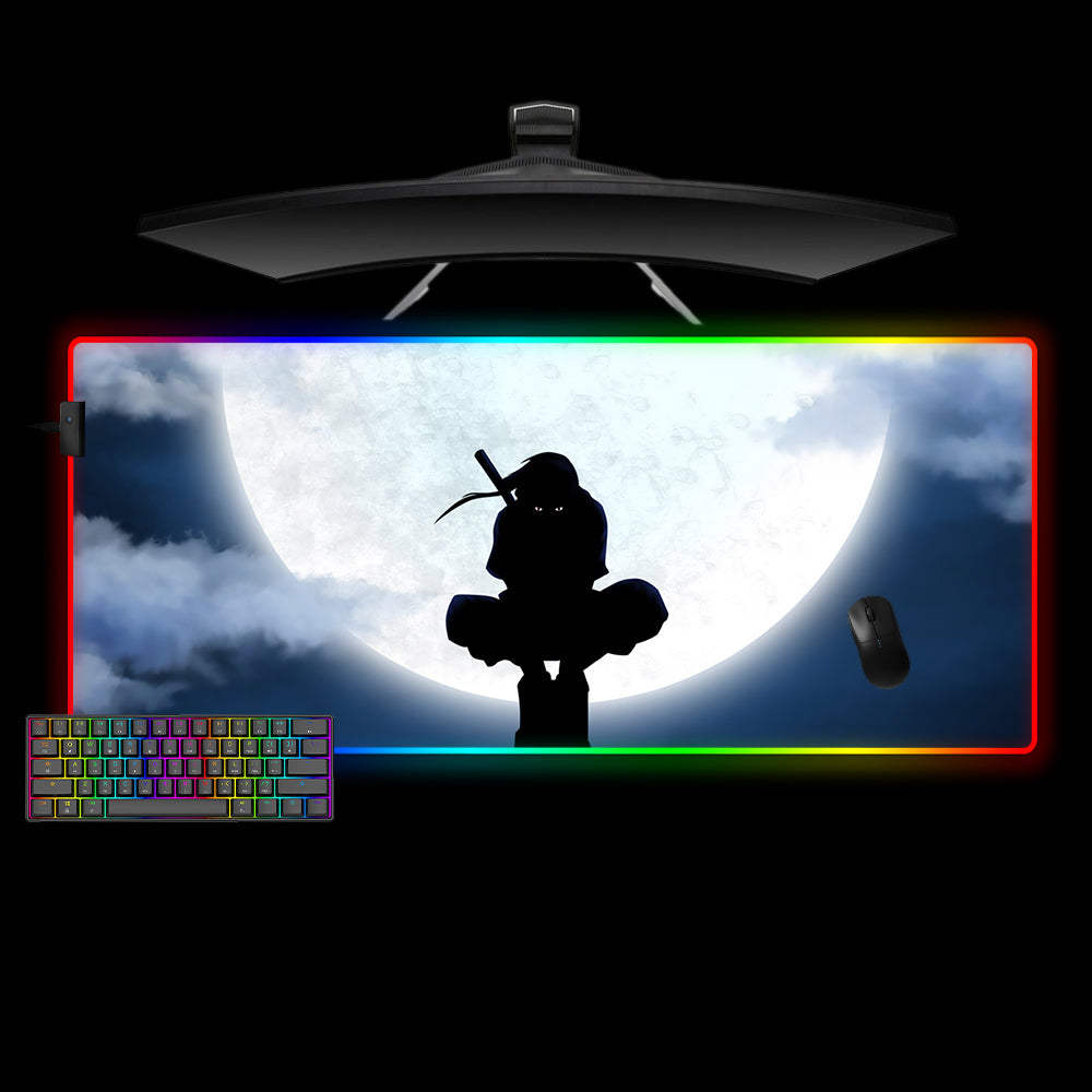 Uchiha Itachi Moon Design RGB Gaming Mouse Pad with LED Strip