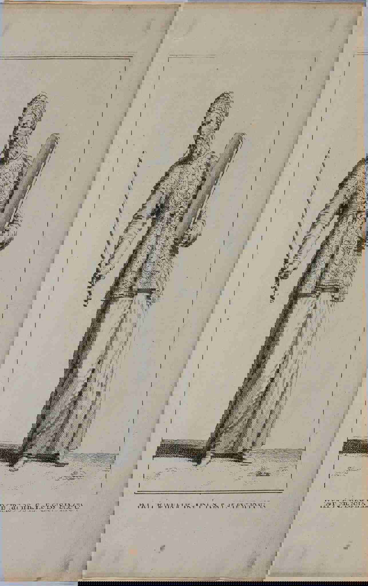 Augustin Calmet. Ceremonial Robes of the Kings of Israel. Engraving. 1722.