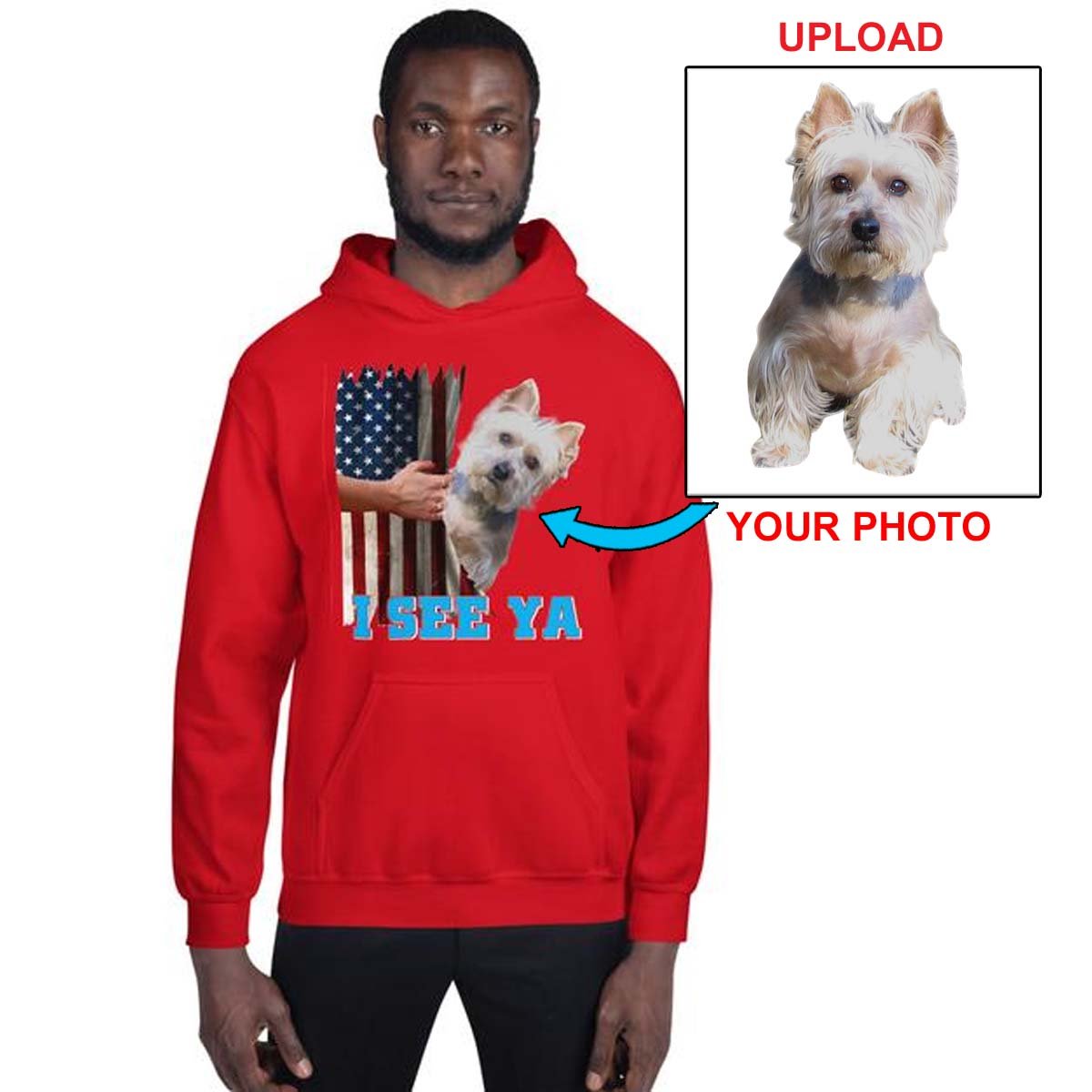 Custom Print Hoodie with Your Dog's Photo - Unique & Personalized