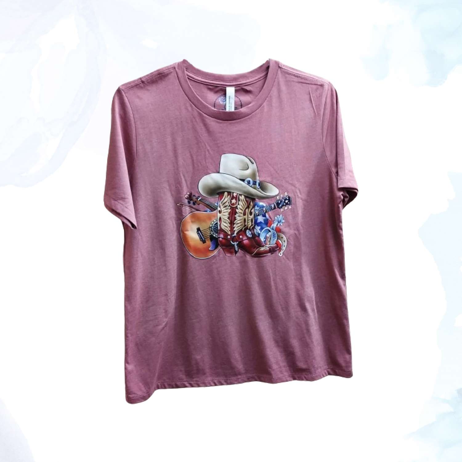 Bella + Canvas Cowboy Boots & Hat/Guitar T-Shirt