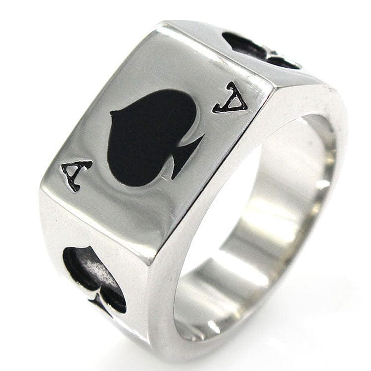 Ace Spades Ace Clubs Silver Gold Statement Jewelry Ring