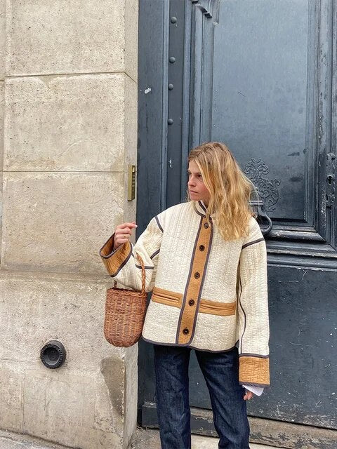Casual Contrast Single Vreasted Jacket