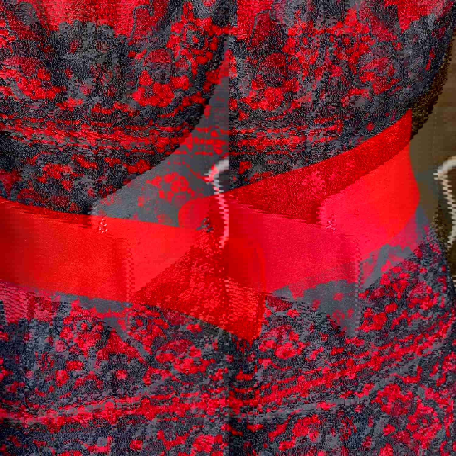 1950s Red & Black Lace Dress and Overcoat - Vintage Jackie Morgan Set