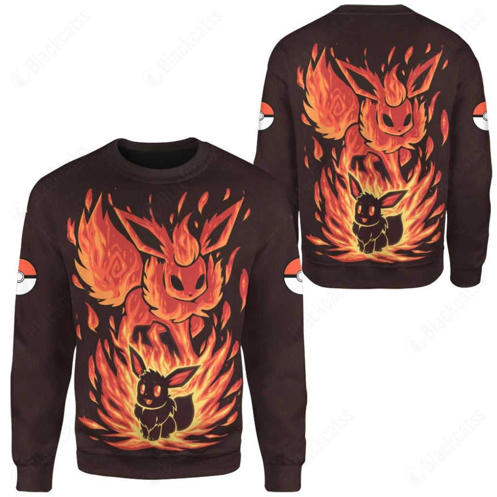 Evolve Flareon Custom Sweatshirt - Lightweight & Comfortable Apparel