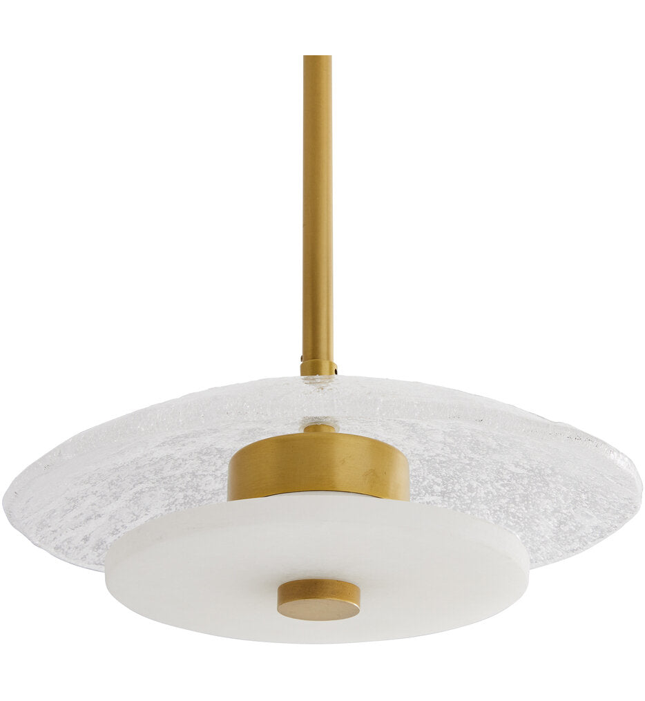 Mohegan Pendant - Adjustable Height Clear Seedy Slump Glass Shade with Antique Brass Iron Pipe