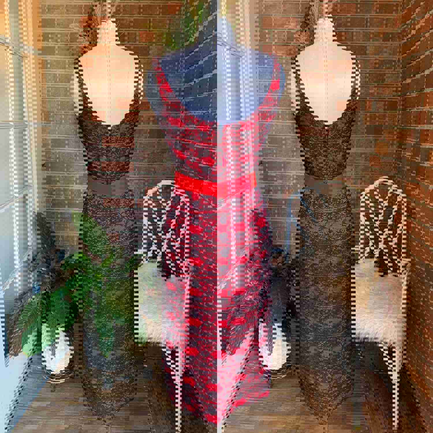 1950s Red & Black Lace Dress and Overcoat - Vintage Jackie Morgan Set