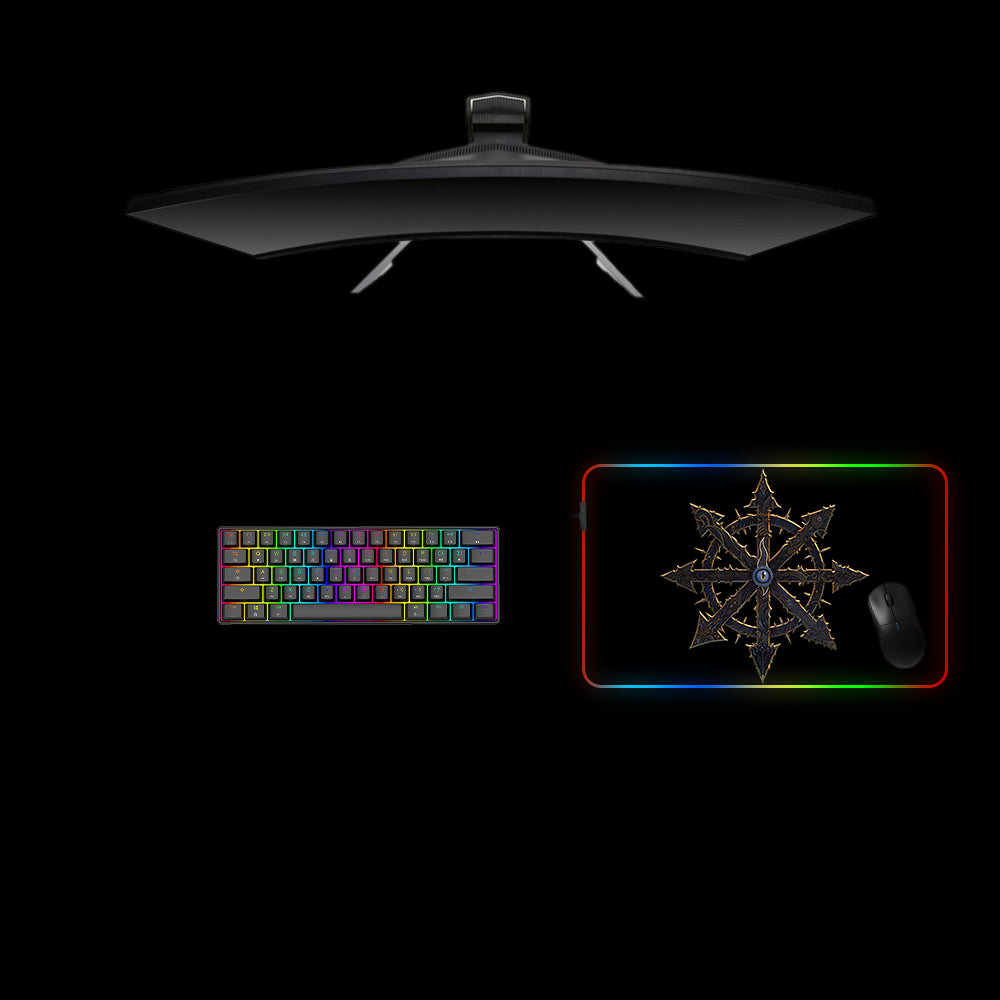 Symbol of Chaos RGB Gaming Mouse Pad with LED Lighting for Enhanced Gaming Experience