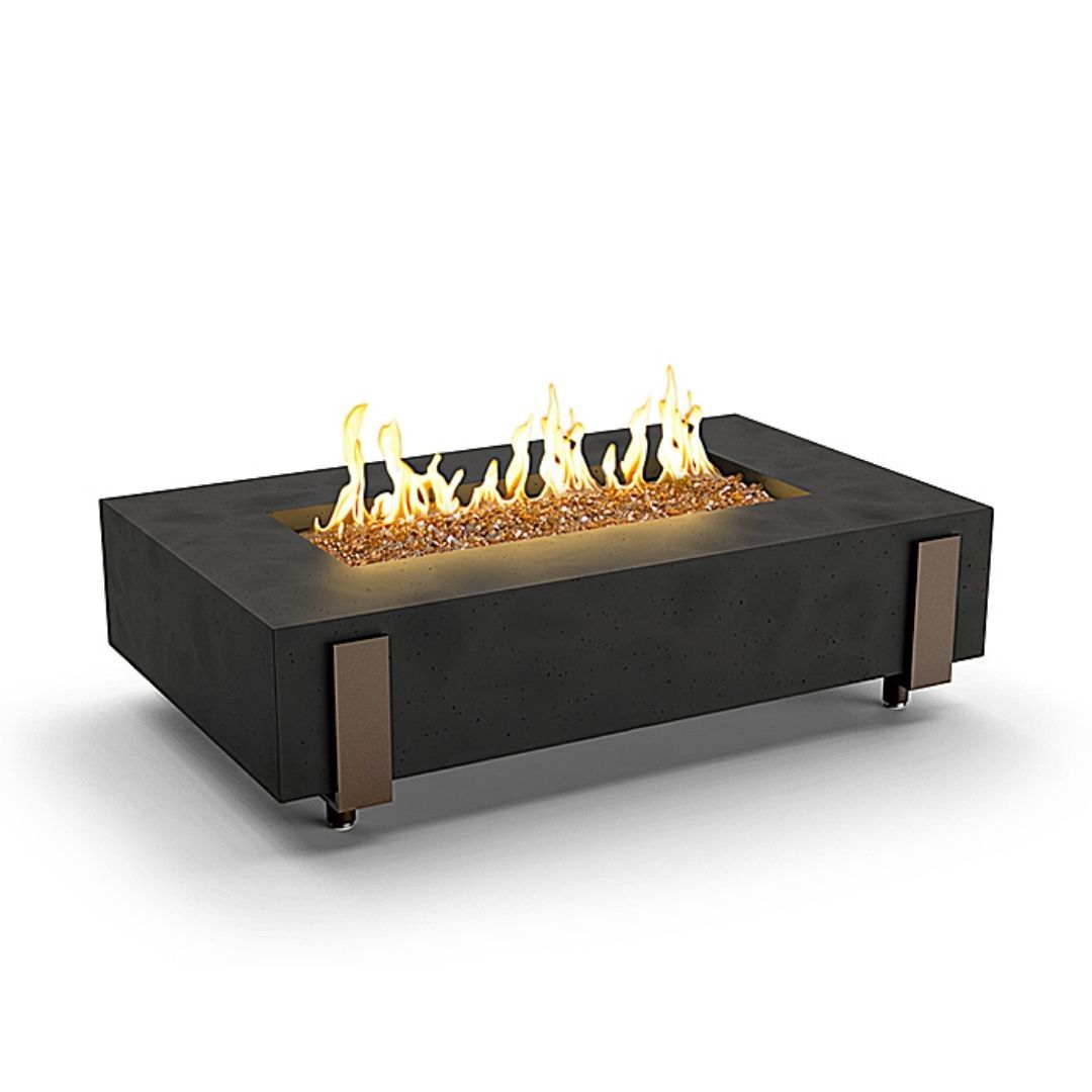 American Fyre Designs Iron Saddle Black Lava Outdoor Firetable