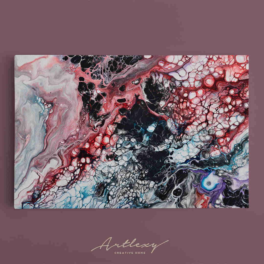 Abstract Mixing Paints Marble Fluid Art Canvas Print