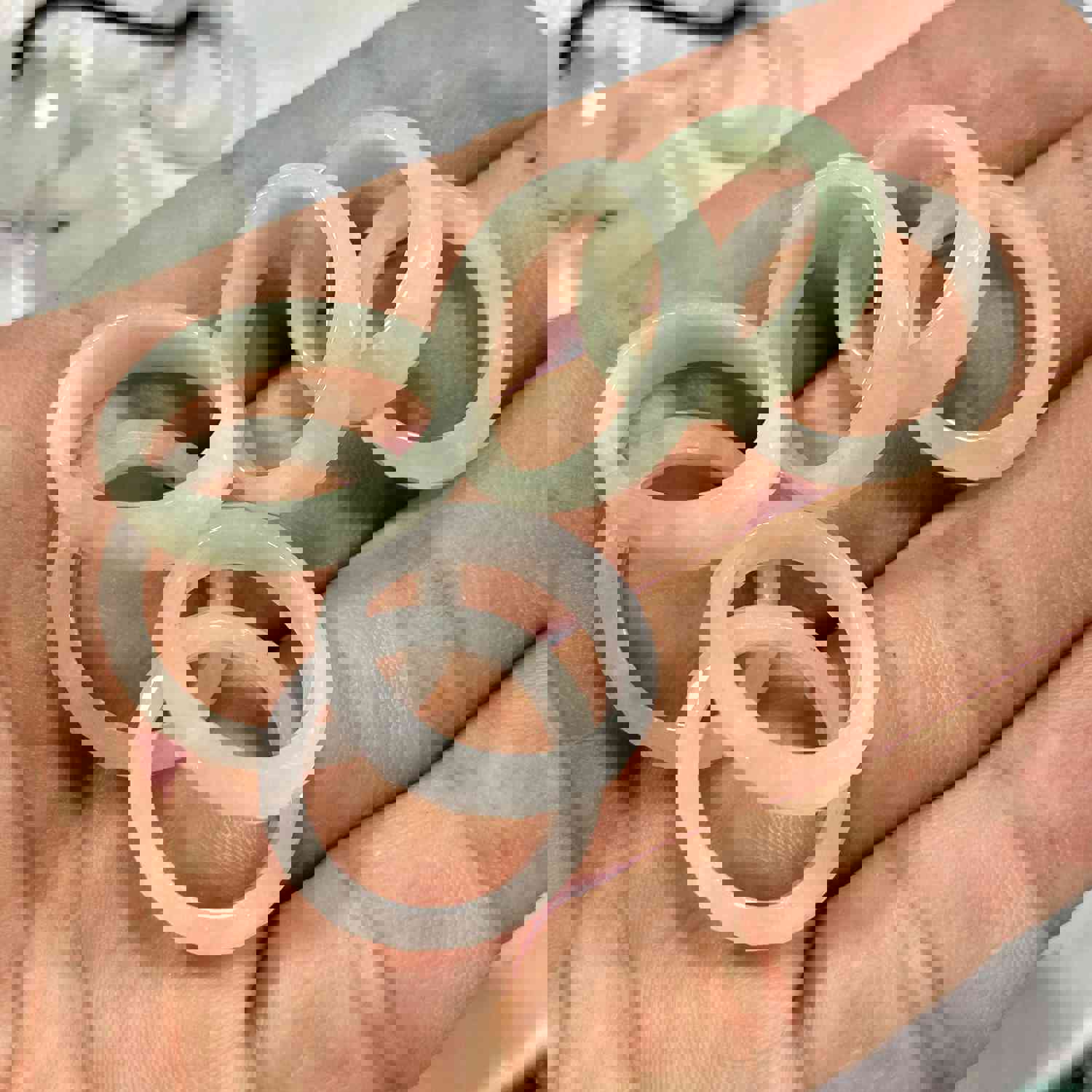 US Size 5-10 Natural Grade A Jadeite Diamond Cut Multi Facet Ring - Myanmar Jade Jewelry