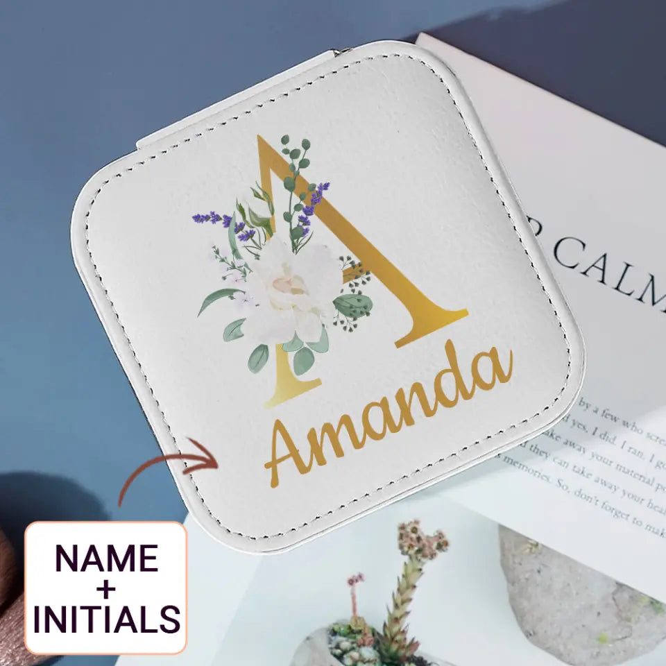 Custom Name & Initials Jewelry Decorative Trinket Case