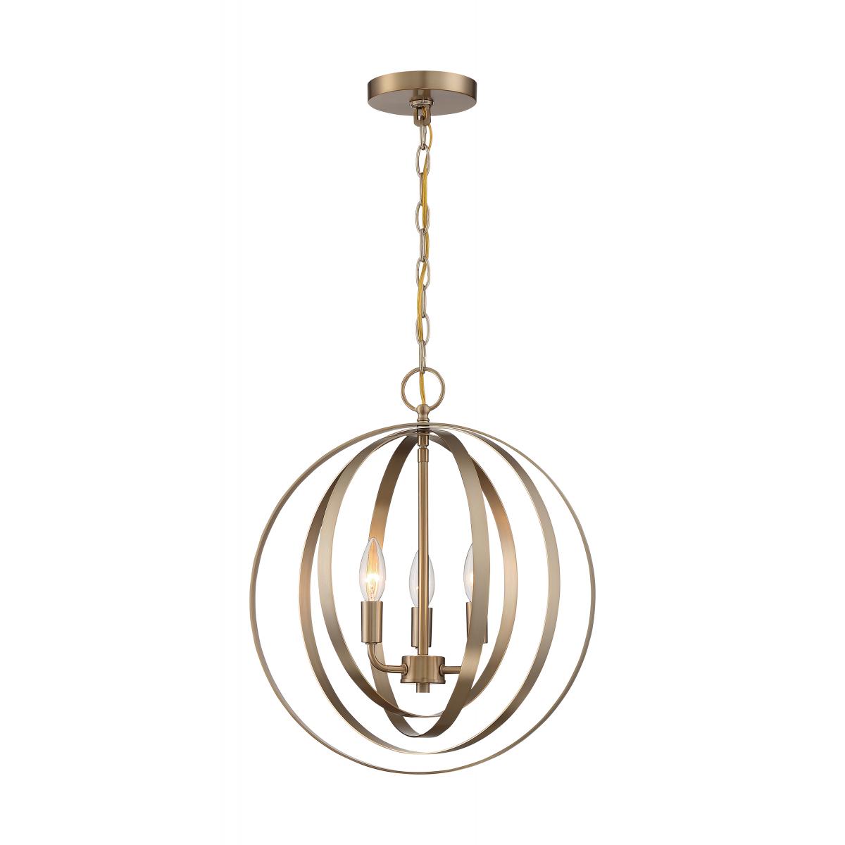 Pendleton 3LT Pendant - 3 Light Pendant with Burnished Brass Finish