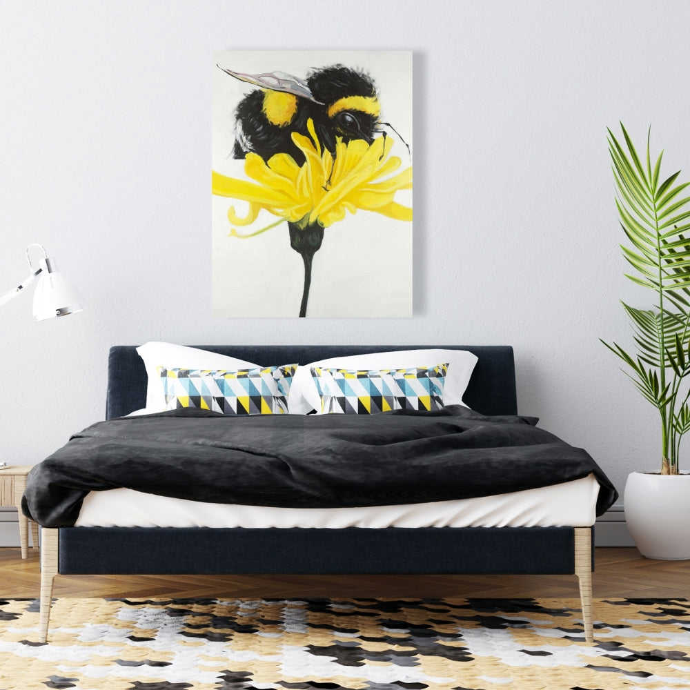 Bumblebee On A Dandelion - Fine Art Gallery Wrapped Canvas (24x36)