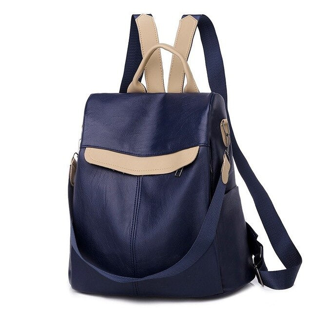 Large Capacity PU Leather School Bag and Travel Backpack by Innovato Design