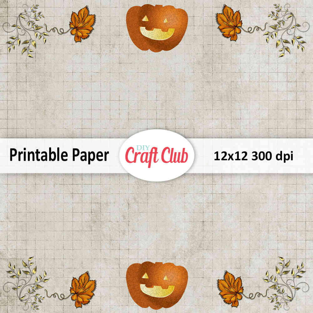 Halloween Craft Printable Paper - 12x12 inch Digital Download