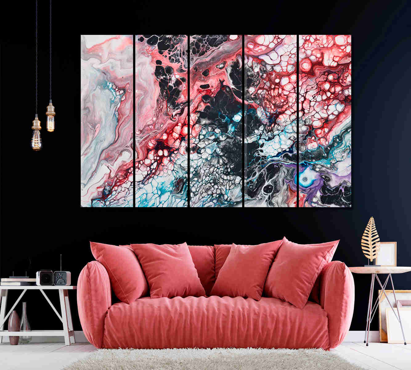 Abstract Mixing Paints Marble Fluid Art Canvas Print