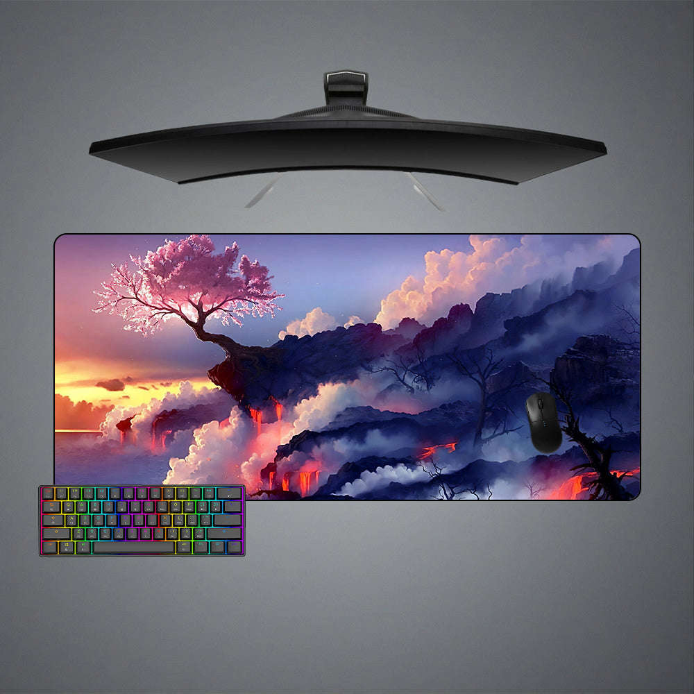 Sakura Cliff Design Gaming Mouse Pad - M-XXL Size for Enhanced Gaming Experience