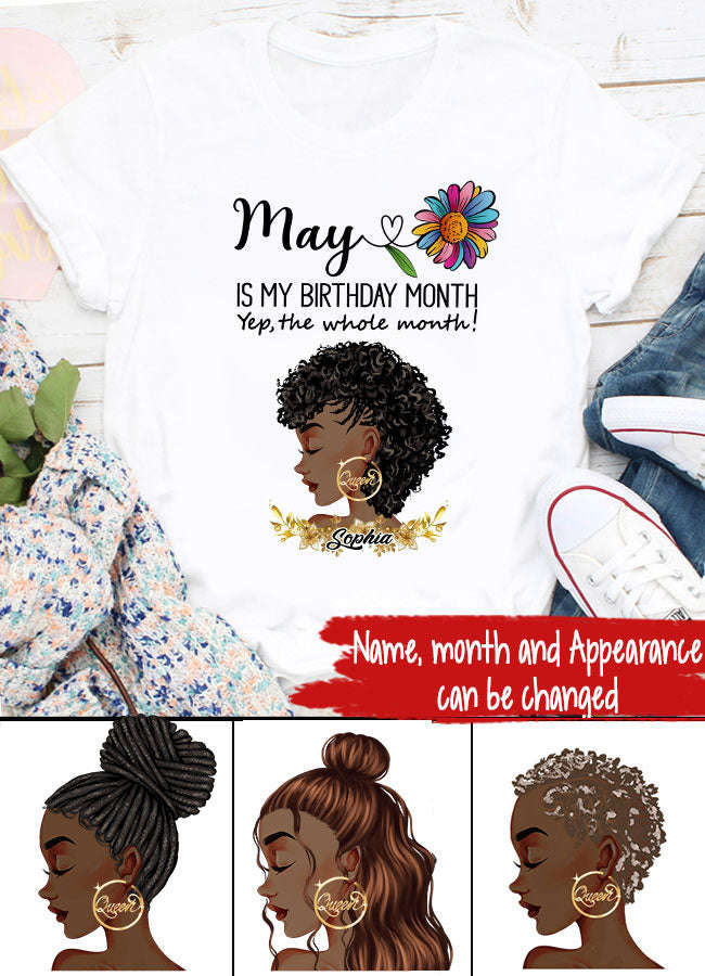 May Birthday Shirt - Custom Queens Are Born In May Tee for Women