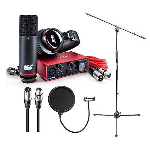 Focusrite Scarlett Solo Studio 3rd Gen Audio Interface Bundle with Mic, Headphones & Accessories