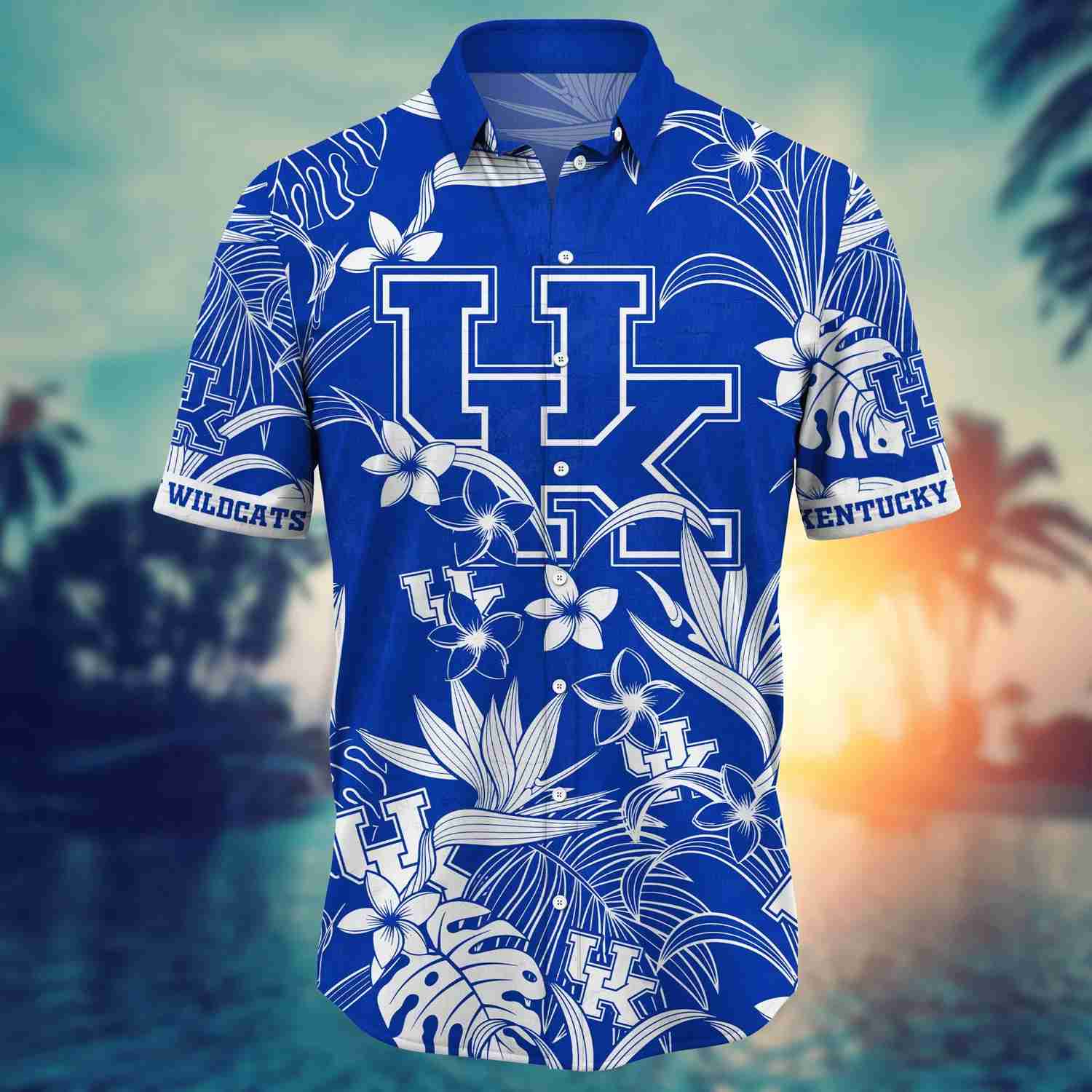 Kentucky Wildcats Hawaiian Shirt - Tropical Flower Design