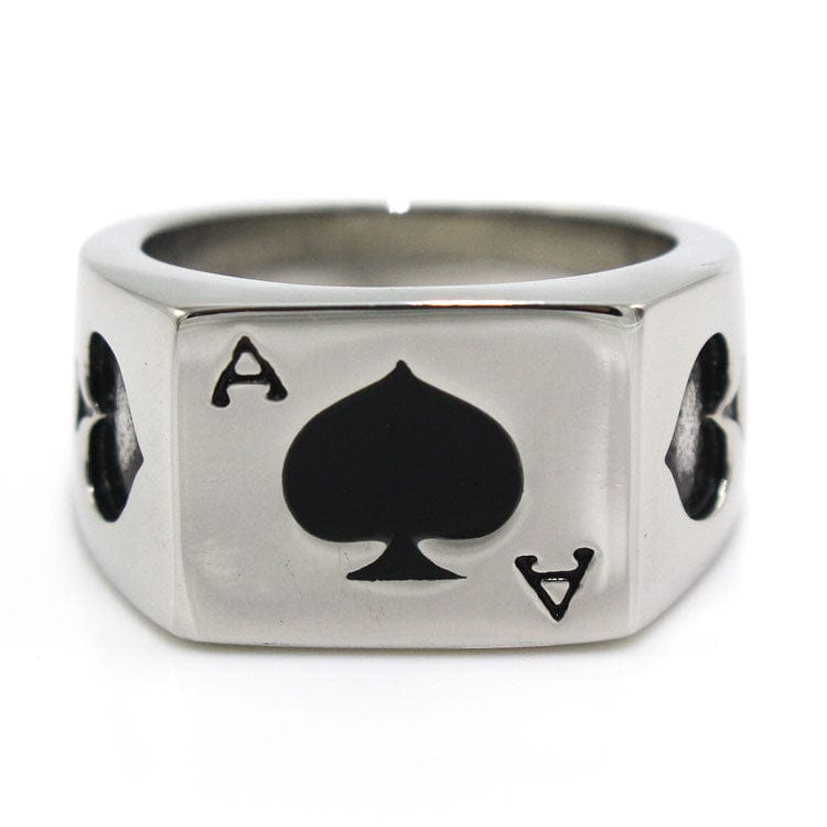 Ace Spades Ace Clubs Silver Gold Statement Jewelry Ring
