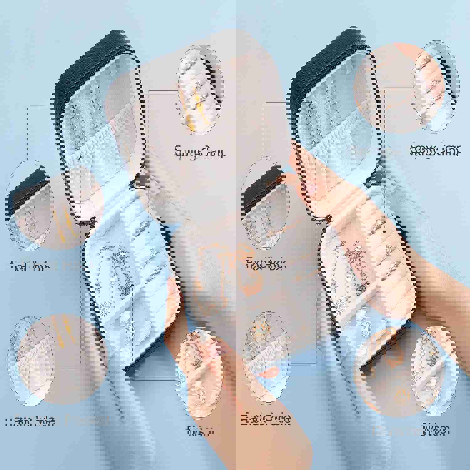 Custom Name & Initials Flower Black Travel Makeup Box Jewelry Box Bridal Party Gift