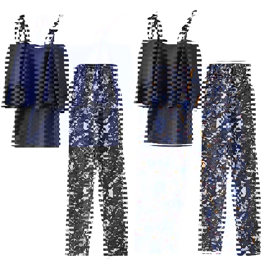 Summer Teen Girls Flower Chiffon Clothing Set - Off Shoulder Tops & Floral Pants for Kids (8-14 Years)