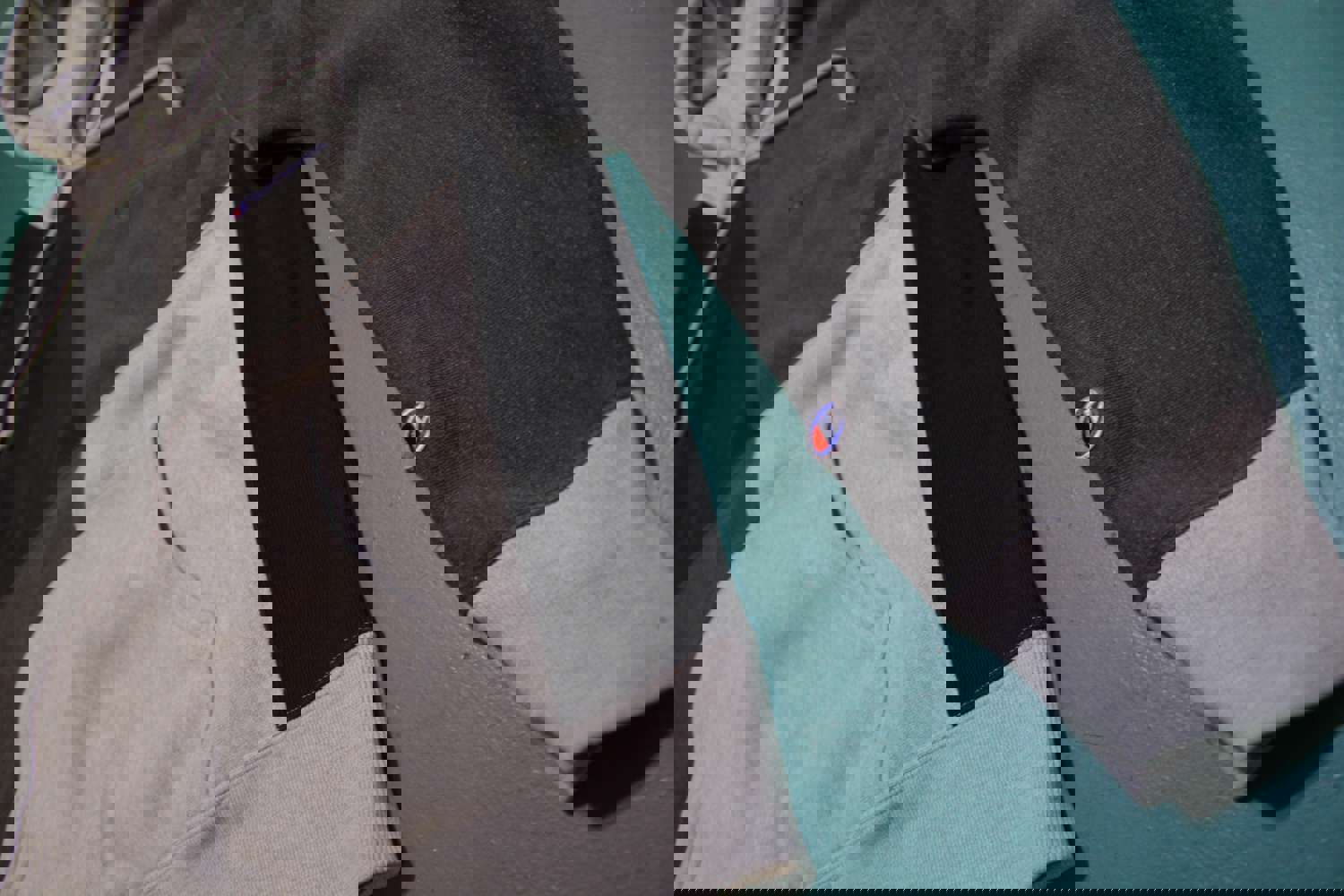 Champion Vintage Reverse Weave Colorblock Hooded Sweatshirt - Streetstyle Large Hoodie