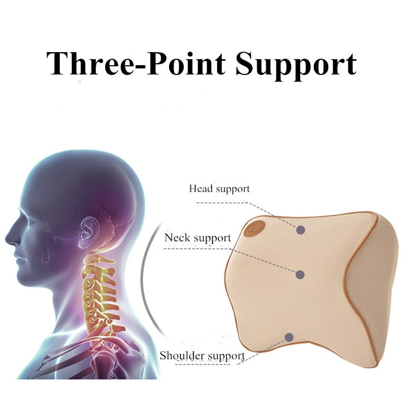 Car Headrest Neck Pillow - Memory Foam Support for Long Drives