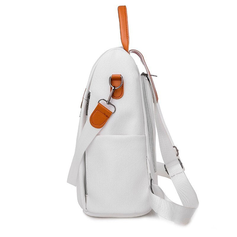 Large Capacity PU Leather School Bag and Travel Backpack by Innovato Design