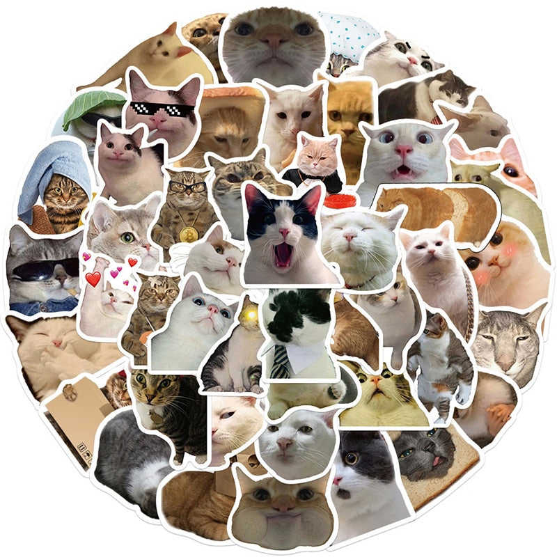 10/30/50PCS Kawaii Cat Kitten Mood Graffiti Sticker Set for DIY & Decoration