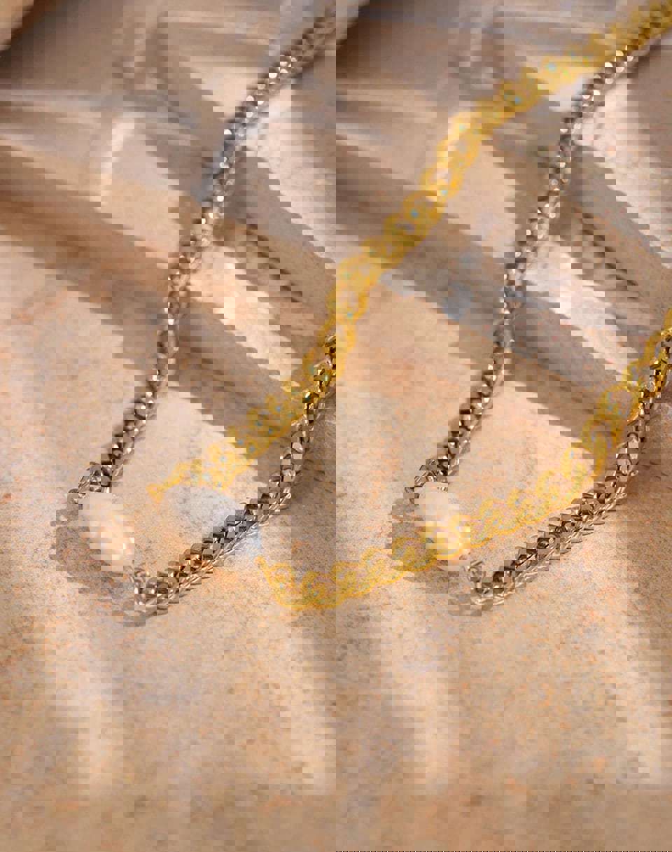 Greta Pearl Necklace - 18K Gold PVD Chain with Natural Pearl