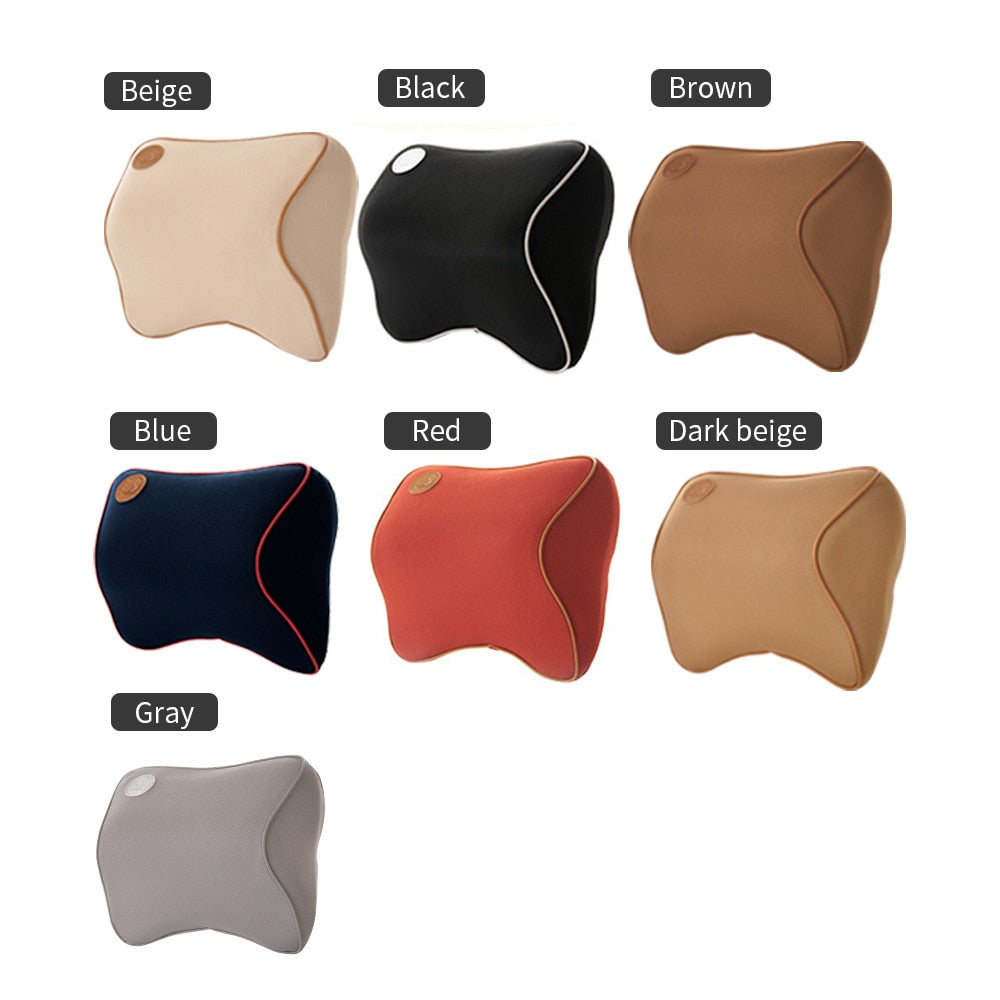 Car Headrest Neck Pillow - Memory Foam Support for Long Drives