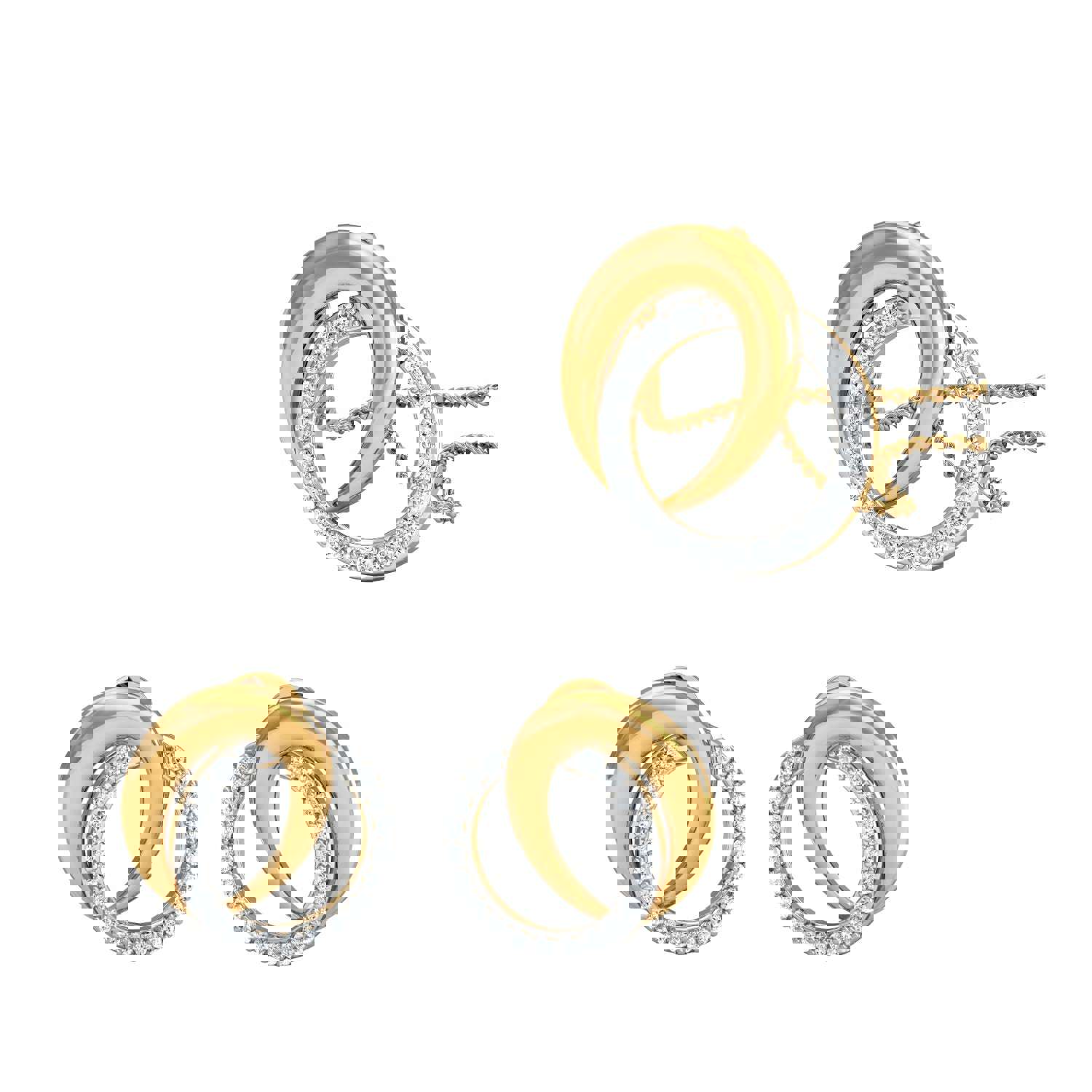 18kt Natural Diamond Pendant Set