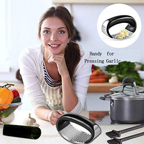 Rhodesy Stainless Steel Garlic Press Rocker - Easy Crush & Mince Kitchen Gadget