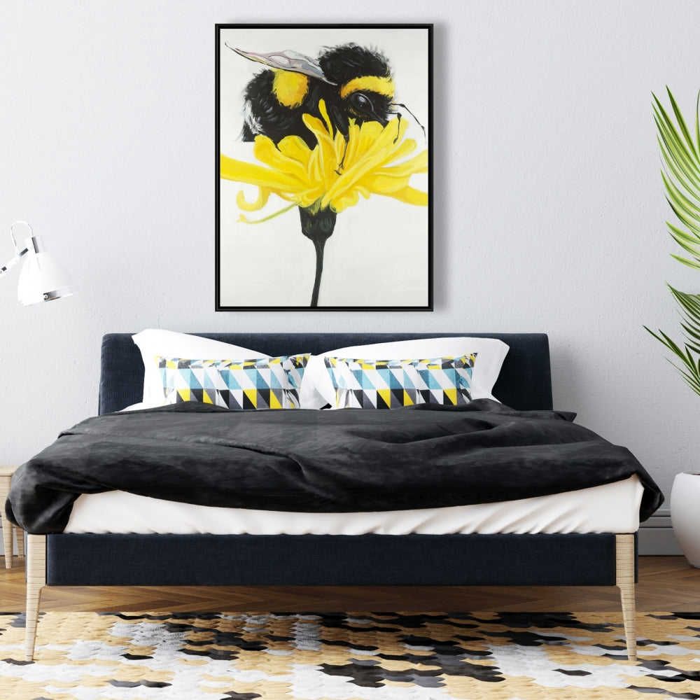 Bumblebee On A Dandelion - Fine Art Gallery Wrapped Canvas (24x36)