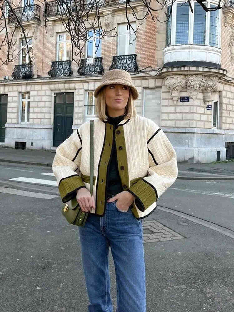 Casual Contrast Single Vreasted Jacket
