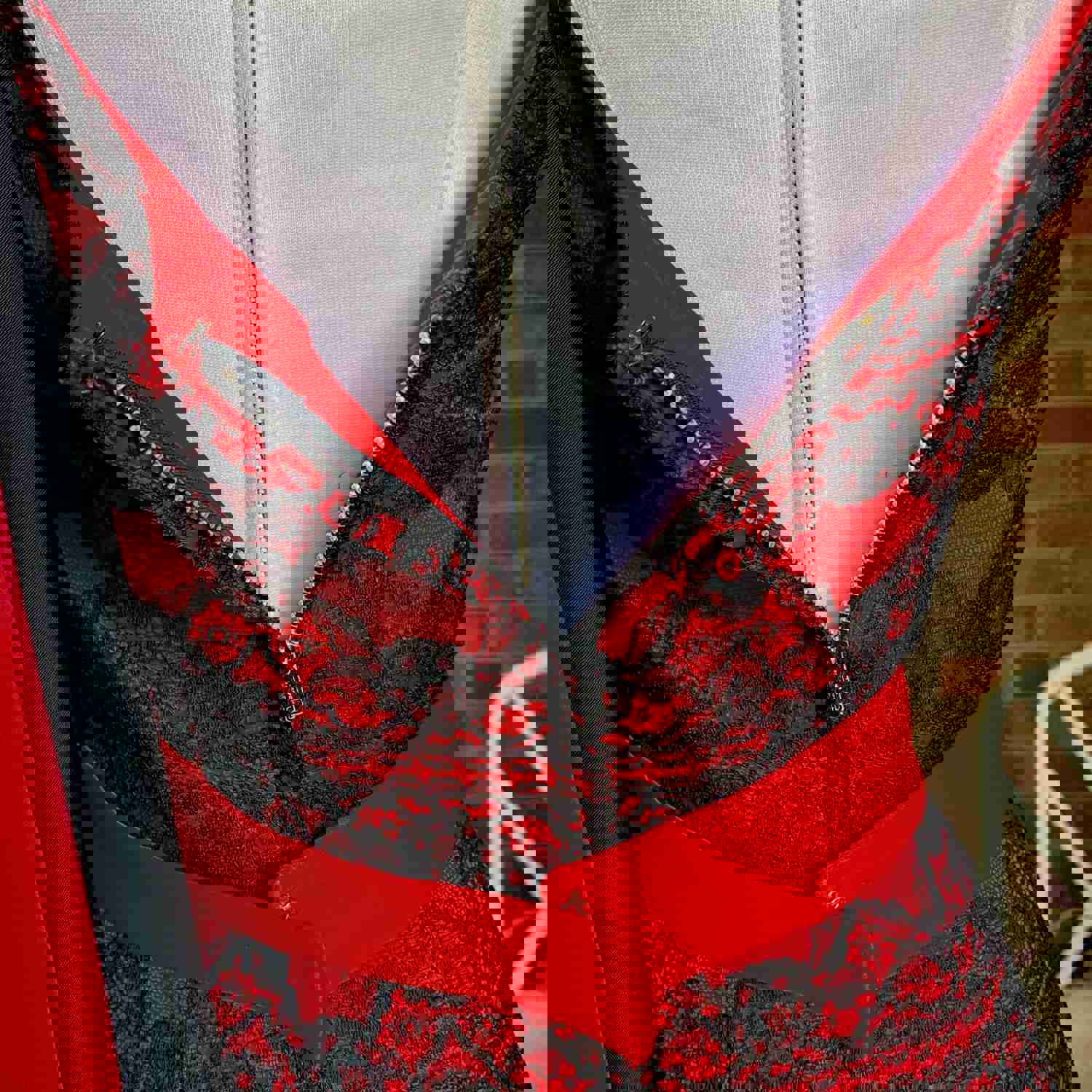 1950s Red & Black Lace Dress and Overcoat - Vintage Jackie Morgan Set